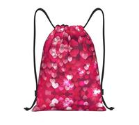 Kfjghhl Sac à dos de Saint-Valentin avec cordon de serrage en forme de cœur - Sac de sport en vrac - Pour femme et homme - Pour sports de plein air, Noir , S, Vacances