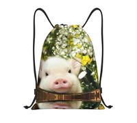 Kfjghhl Sac à dos de sport avec cordon de serrage Motif cochon de viol, Noir , S, Vacances