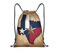 Kfjghhl Sac à dos Map01 avec cordon de serrage - Motif drapeau de l'État du Texas, Noir , M, Vacances