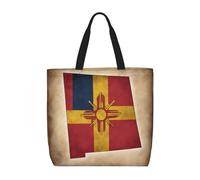 Kfjghhl Sac fourre-tout avec drapeau du Nouveau-Mexique - Grande capacité - Fermeture éclair - Pour femme et fille