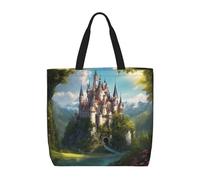 Kfjghhl Sac fourre-tout légendaire Fairy Tale Castle03 grande capacité à main épaule fermeture éclair femme fille magasin travail université quotidien