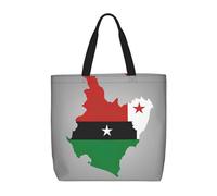 Kfjghhl Sac fourre-tout Map01 avec drapeau Sao Tomé et Principe - Grande capacité - Fermeture éclair - Pour femme et fille