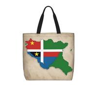 Kfjghhl Sac fourre-tout Map02 avec drapeau Sao Tomé et Principe - Grande capacité - Fermeture éclair - Pour femme et fille