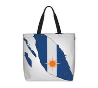 Kfjghhl Sac fourre-tout Map04 avec drapeau des îles Marshall - Grande capacité - Fermeture éclair - Pour femme et fille