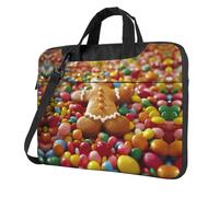 Kfjghhl Sac pour ordinateur portable classique Bonbons en pain d'épices Sac pour ordinateur portable Compartiment pour ordinateur portable Élégant Sac d'affaires Bureau séparé, Noir , 14 inch
