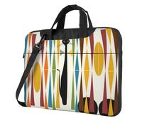 Kfjghhl Sac pour ordinateur portable classique du milieu du siècle art moderne chat mallette bloc-notes compartiment ordinateur portable élégant sac d'affaires bureau séparé, Noir , 15.6 inch
