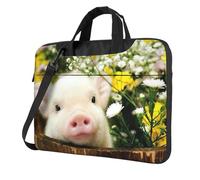 Kfjghhl Sacoche classique pour ordinateur portable Motif cochon de viol, Noir , 14 inch