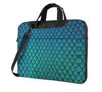 Kfjghhl Sacoche classique pour ordinateur portable Motif écailles de poisson Bleu, Noir , 15.6 inch