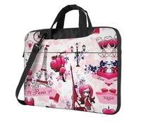 Kfjghhl Sacoche pour ordinateur portable classique Paris Tour Eiffel France Sacoche pour ordinateur portable Compartiment pour ordinateur portable Élégant sac d'affaires Bureau séparé, Noir , 15.6