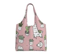 Kfjghhl Sacs fourre-tout légers et réutilisables en forme d'alpaga et de cactus - Sacs à main en tissu pour courses - Cadeau promotionnel