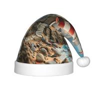 Kfjghhl The Seaside Lighthouse Chapeau de Père Noël pour enfants Chapeaux de Noël Couvre-chef Unisexe Chapeau de Noël Nouvel An Fête festive