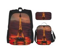 Kfjghhl Tower Paris Trousse à crayons Sac à dos Sac à déjeuner pour garçons filles Sac d'école Sac à dos Sac à dos Sac à dos Sac à dos Sac