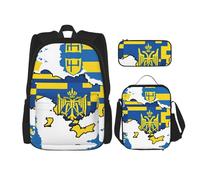 Kfjghhl Trousse à crayons avec drapeau de l'Ukraine 01 - Sac à dos - Sac à déjeuner - Pour l'école - Pour ordinateur portable - Pour étudiant - Été