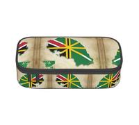Kfjghhl Trousse à crayons Map04 avec motif drapeau du Commonwealth de la Dominique - Grande capacité - Compartiments à fermeture éclair - Pour filles et garçons