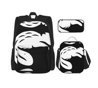 Kfjghhl Trousse à crayons motif castor noir pour garçons et filles, Noir , One Size, combinaison de sac à déjeuner