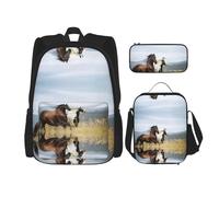 Kfjghhl Trousse à crayons motif chevaux - Sac à dos - Pour garçons et filles - Pour l'école - Pour ordinateur portable - Été