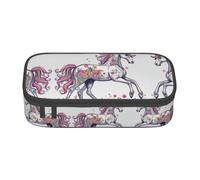 Kfjghhl Unicorn Design04 Grande trousse à crayons pour filles et garçons avec compartiments à fermeture éclair
