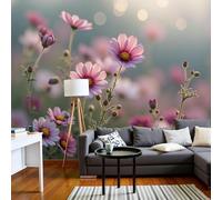 kfjhgbdshhj Papier peint mural décoratif effet 3D, motif Cosmos onirique en soie - Panorama de prairie printanière, 250 cm x 175 cm