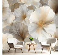 kfjhgbdshhj Papier peint mural floral peint à l'huile, élégant papier peint végétal pour chambre à coucher, fresque murale bronze pour salon, papier peint photo, 150 cm x 105 cm