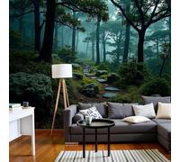 kfjhgbdshhj Papier peint photo 3D, chemin forestier brumeux, papier peint paysage en soie, mur de fond TV pour chambre ou salon, 430 cm x 300 cm
