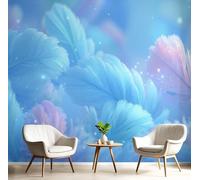 kfjhgbdshhj Papier peint photo 3D, fresque murale 3D plumes fantastiques, décoration murale pour salon et chambre, bleu royal, 200 cm x 140 cm