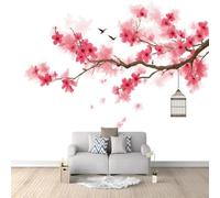 kfjhgbdshhj Papier peint photo pour chambre, motif aquarelle de fleurs roses de Chine, impression 3D, idéal pour le salon, la chambre d'enfant ou comme fond TV. Papier peint intissé, 200 cm x 140 cm.