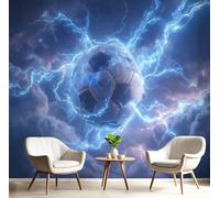 kfjhgbdshhj Papier peint photo premium bleu royal - Décoration murale football éclair, motif paysage fantastique, chambre ou salon, 400 cm x 280 cm