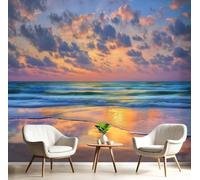 kfjhgbdshhj Tableau mural intissé 3D moderne, sans fibres, représentant une vue sur la mer et le coucher du soleil, idéal pour le salon, 430 cm x 300 cm Affiche - Giclee - Tableau sans cadre