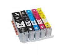 KFJHTWG Cartouche d'encre Rechargeable 15x avec Puce Arc, Compatible avec Les Fournitures d'imprimante MG6320 MG7120 MG7520 IP8720 Compatible avec numéro de pièce PGI250 CLI251(1SET)