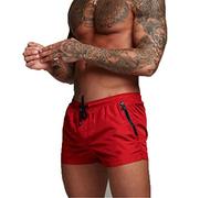 Kfnire Boxers Homme, Maillot de Bain à séchage Rapide Plage de Surf de Surf Shorts de Bain Boxers Slip (02# Rouge, M)