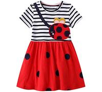 Kfnire Robe Fille Coton Robes Décontractées à Fleurs Licorne Sirène pour Filles 5-6 Ans