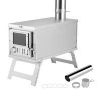 KFO ACIER 304 INOXYDABLE POÈLE DE CAMPING, ULTRALÉGER PORTATIF, Fourniveau à Chauffage et Cuisine, Platte de Cuisson Plateau, 3 kg