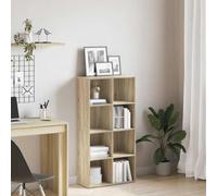 KFPOERTFGD Bibliothèque, buffet, 8 compartiments, chêne Sonoma, 66 x 30 x | Utilisation polyvalente horizontale ou verticale, design en bois robuste