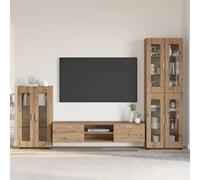 KFPOERTFGD Ensemble meuble TV Florin 3 pièces Chêne Artisan | Design moderne, espace de rangement polyvalent, avec buffet et meuble haut