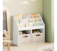 KFPOERTFGD Étagère en bois pour enfants, bibliothèque pour jouets, blanc | Design autonome, espace de rangement polyvalent, surface résistante aux rayures