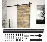 KFPOERTFGD Kit de ferrures pour porte coulissante - 200 cm - Système de | Glissement en douceur, design peu encombrant, guide au sol inclus