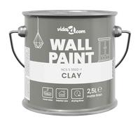 KFPOERTFGD Peinture murale grise - 2,5 l - Peinture murale couvrante pour intérieur - Pour salon et cuisine - Peinture à dispersion à base d'eau - Sans odeur et séchage rapide