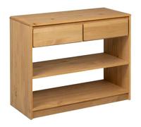 KFPOERTFGD SAUDA Table console aspect chêne 89,5 x 36,5 x 73 cm, table de couloir avec 2 tiroirs et étagère, table d'appoint en pin rustique