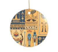 KFRXXZQB Ancient Egypt Tribe Series - Pendentif en acrylique imprimé doré - Ornement personnalisable haute clarté pour décoration de Noël et de mariage.