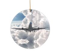 KFRXXZQB Avion Art - Pendentif en acrylique doré - Ornement personnalisable de haute clarté pour Noël et décoration de mariage.
