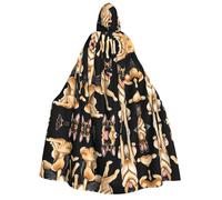 KFRXXZQB Berger allemand - Cape d'Halloween à capuche pour adultes - Cape gothique imprimée complète pour festivals, événements et fêtes à thème avec tissu lavable en machine