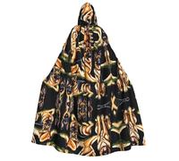 KFRXXZQB Berger allemand - Cape d'Halloween à capuche pour adultes - Cape gothique imprimée complète pour festivals, événements et fêtes à thème avec tissu lavable en machine
