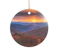 KFRXXZQB Blue Ridge Parkway Mountains - Pendentif en acrylique doré - Ornement personnalisable haute clarté pour Noël et décoration de mariage.