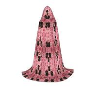 KFRXXZQB Caniches Dogs - Cape à capuche imprimée pour jeunes - Cape imprimée réglable pour événements d'Halloween, théâtre scolaire et costumes, taille L