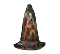 KFRXXZQB Cape à capuche amusante avec imprimé écureuil pour jeunes - Cape imprimée réglable pour événements d'Halloween, théâtre scolaire et costumes M