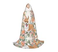 KFRXXZQB Cape à capuche imprimée à fleurs pour jeunes - Cape imprimée réglable pour événements d'Halloween, théâtre scolaire et costumes S