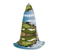 KFRXXZQB Cape à capuche imprimée pour parcours de golf de plage - Cape imprimée réglable pour événements d'Halloween, théâtre scolaire et costumes M