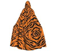KFRXXZQB Cape d'Halloween à capuche pour adultes avec imprimé tigre orange léopard - Cape gothique imprimée complète pour festivals, événements et fêtes à thème avec tissu lavable en machine