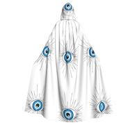 KFRXXZQB Cape d'Halloween à imprimé mauvais œil pour adulte - Cape à capuche réglable pour fêtes, événements gothiques et festivals, lavable en machine