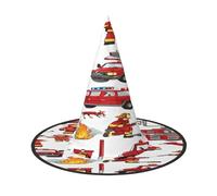 KFRXXZQB Chapeau d'Halloween pour petits garçons et filles dans les pompiers - Couverture complète - Couvre-chef de sorcière pliable pour festivals, fêtes et fêtes